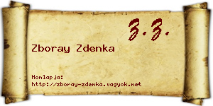 Zboray Zdenka névjegykártya